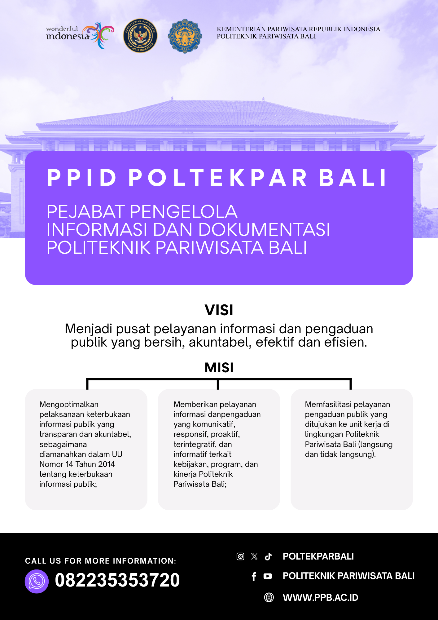 Struktur Organisasi PPID Poltekpar Bali